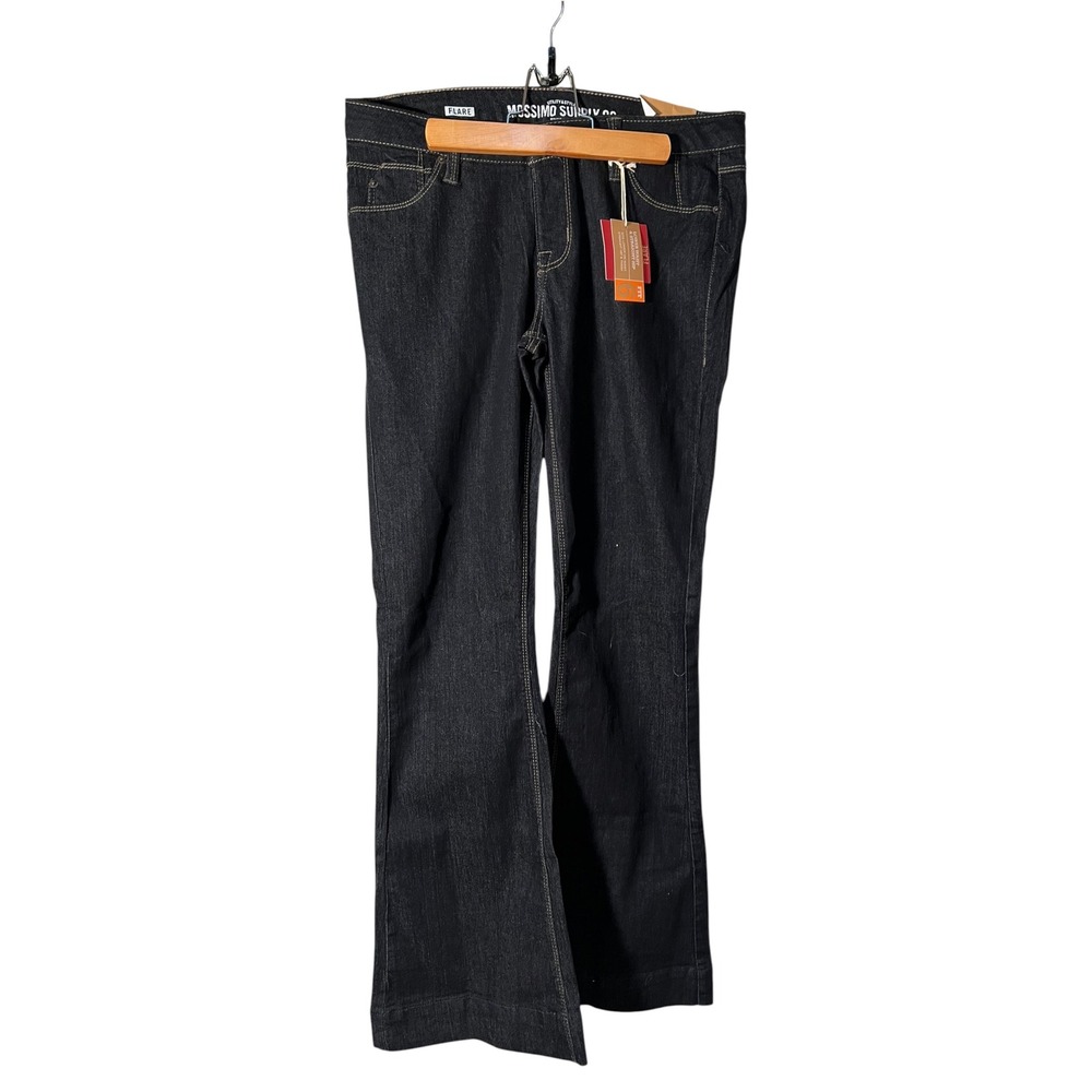 Mossimo Women's Juniors Size 11 Flare Jeans Dark Wash Fit 6 Mid-Rise Stretch